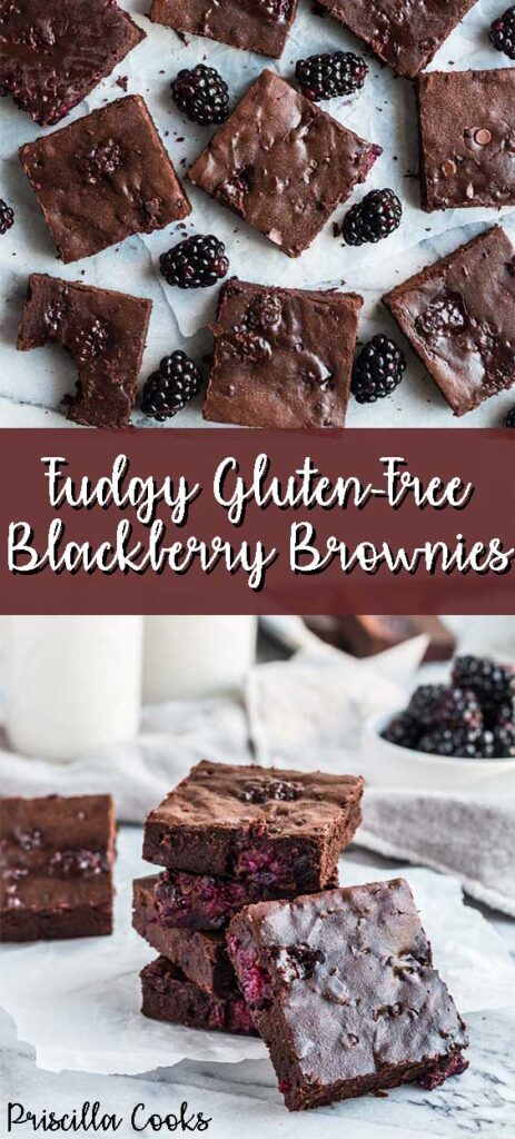 Pinterest Image of Gluten-Free Blackberry Brownies