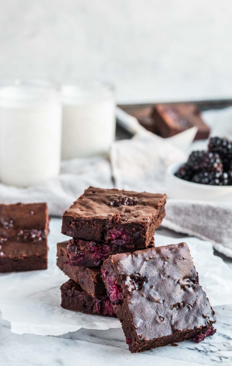 Fudgy Gluten-Free Blackberry Brownies