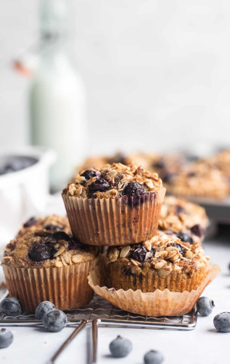 Banana Blueberry Oatmeal Muffins